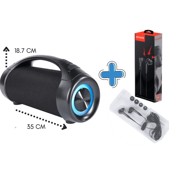 BOCINA RESISTENTE AL AGUA  inalambrica +   AUDIFONOS COMBO AIWA