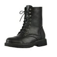 thumbnail image 4 of XY London Womens River Zip Military Low Heel Combat Boots, 4 of 4