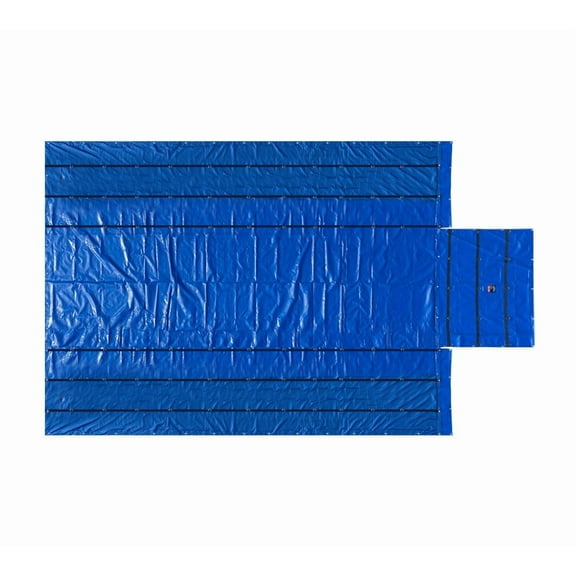 Airbag/Parachute Fabric Blue Ultra Light Lumber Tarp 20' x 27' (6' Drop) - 14 Oz Vinyl Lumber Tarps for Flatbed Truck & Trailer