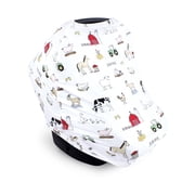 Hudson Baby Unisex Baby Multi-use Car Seat Canopy, Farm, One Size
