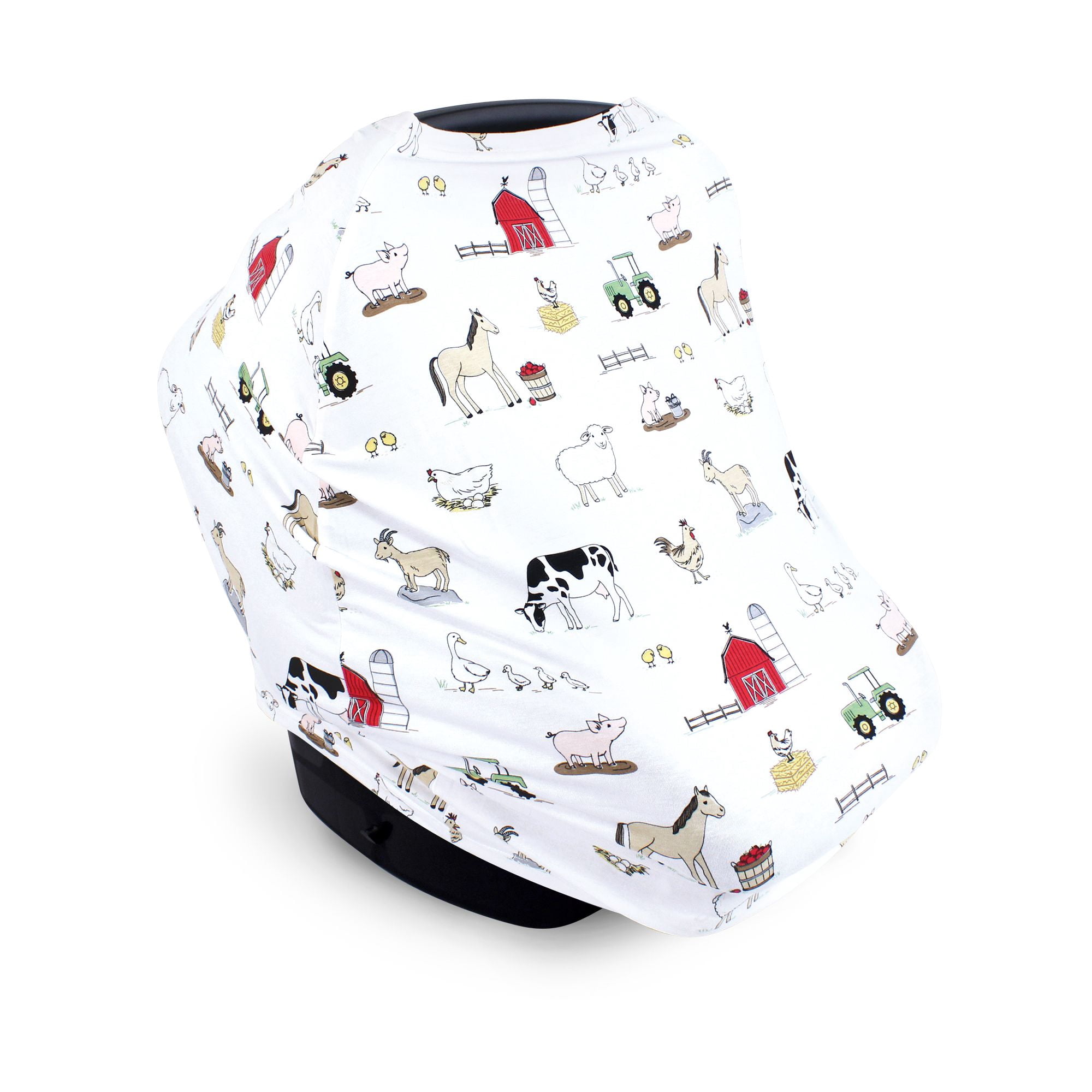 Hudson Baby Unisex Baby Multi-use Car Seat Canopy, Farm, One Size
