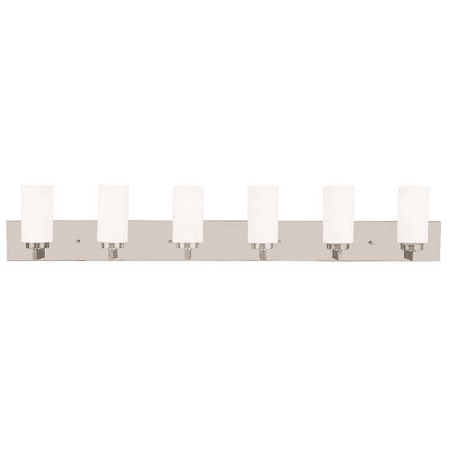

Polished Chrome Tone Finish Bathroom Vanity Candelabra Type 10 Wide 6 Light Fixture