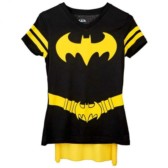 Batgirl 830122-small T-Shirt Batgirl Costume à Col en V avec Cape Détachable - Petit