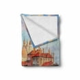 thumbnail image 2 of Venice Soft Flannel Fleece Throw Blanket, Watercolor Painting of Venice Serene Cityscape Antique Gondolas Scenic, Cozy Plush for Indoor and Outdoor Use, 60" x 80", Peach Pale Blue Red, by Ambesonne, 2 of 6