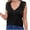 Black, variant on Annhoo Summer Tank Tops for Women Lace V Neck Button Sleeveless Shirts Loose Trendy Vacation Tunics