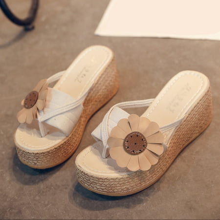 

Gubotare Slippers For Women Slip On Women s Comfort Slides Double Buckle Adjustable EVA Flat Sandals Beige