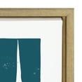 thumbnail image 3 of Kate and Laurel Sylvie Modern Tribal Block Print Teal Framed Canvas Wall Art by Statement Goods, 28x38 Gold, Modern Abstract Art for Wall, 3 of 6
