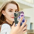 thumbnail image 4 of Allytech Floral Series Soft TPU Back Cover Ring Holder Kickstand Bumper Translucent Shockproof Slim Shell Cell Phone Case Cover for Apple iPhone 11 Pro Max, Purple Flower, 4 of 4