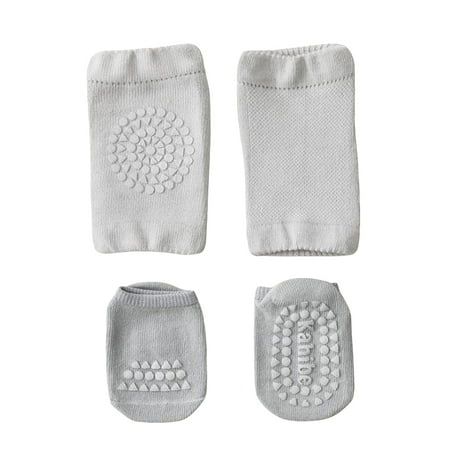 

Qiylii Baby Floor Socks Suit Solid Color Nonslip Room Socks + Knee Pads