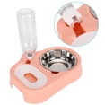 thumbnail image 4 of Comedero para mascotas 2 en 1, dispensador automático de agua para gatos, cuencos para beber comida para perros, suministros rosa, 4 of 8