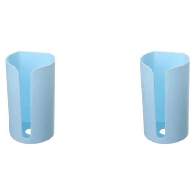 Kearding Bolsa de basura para el hogar, estante de almacenamiento, sin perforaciones, para colgar en la pared, bolsas de basura, caja, Azul 2piezas