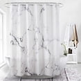 thumbnail image 2 of Marble Bathroom Shower Curtain,Grey and White Fabric Shower Curtain with Hooks,Unique 3D Printing,Decorative Bathroom Accessories,Water Proof,Reinforced Metal Grommets,Standard 72x72 Inches, 2 of 6