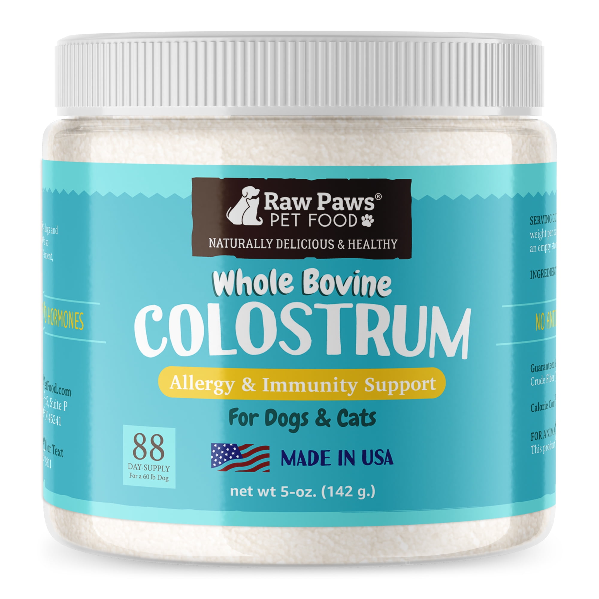 Raw Paws Bovine Colostrum for Dogs & Cats (5oz) Allergy & Immune