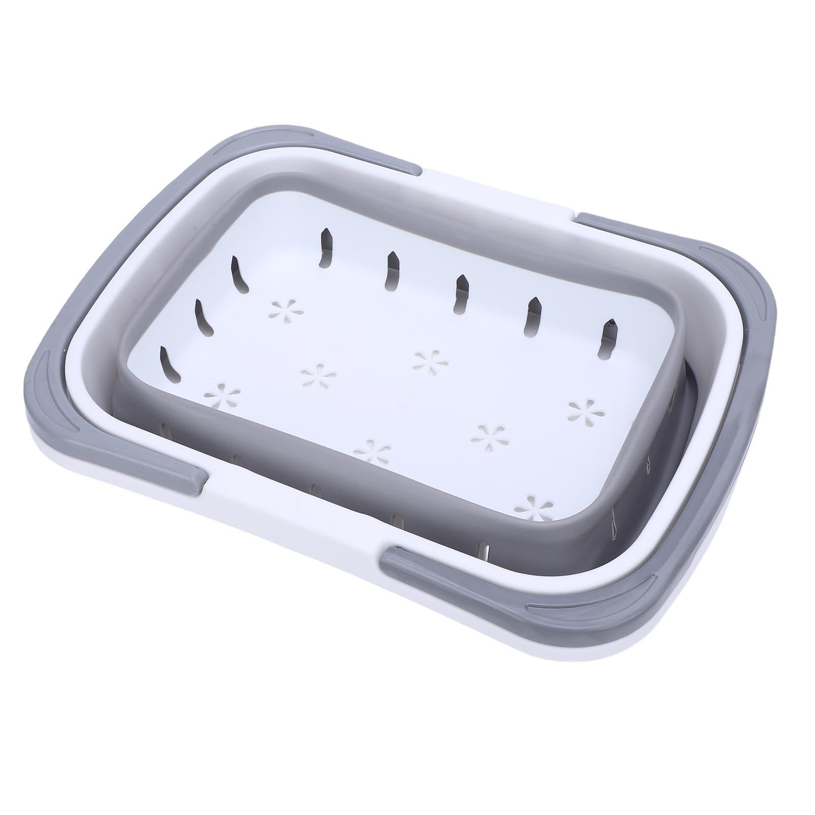 LAZIOEGR Foldable Bath Toy & Kitchen Storage Basket – Quick‑Drain, Grey, Multi‑Use Organizer for Bathroom, Pool, Car & Travel