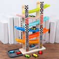 thumbnail image 3 of Wooden Race Car Ramp Racer Glider Toy Car Slide Car Vehicle, 3 of 7