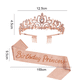 thumbnail image 2 of Kit de tiara y banda de cristal, coronas de cumpleaños para mujer, conjunto de decoraciones de cumpleaños, diadema con diamantes de imitación, 2 of 6