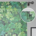 thumbnail image 3 of St Patricks Day Sheer Curtains 84 Inches Long Clover Green Leaves 2 Panels Rod Pocket Voile Window Curtain Set Drapes for Living Room Bedroom Dining Room, 52 W x 84 L, 3 of 6