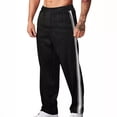 thumbnail image 2 of YUEVORA Corduroy Pants for Men, Elastic Waist Drawstring Pants, Striped Relaxed Fit Straight Leg Casual Athletic Pants, 2 of 4