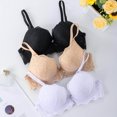thumbnail image 6 of Sopiago Women's Double Support Wireless, Lace Bra with Stay-in-Place Straps Full-Coverage Wireless Bras for Women Black,S, 6 of 7