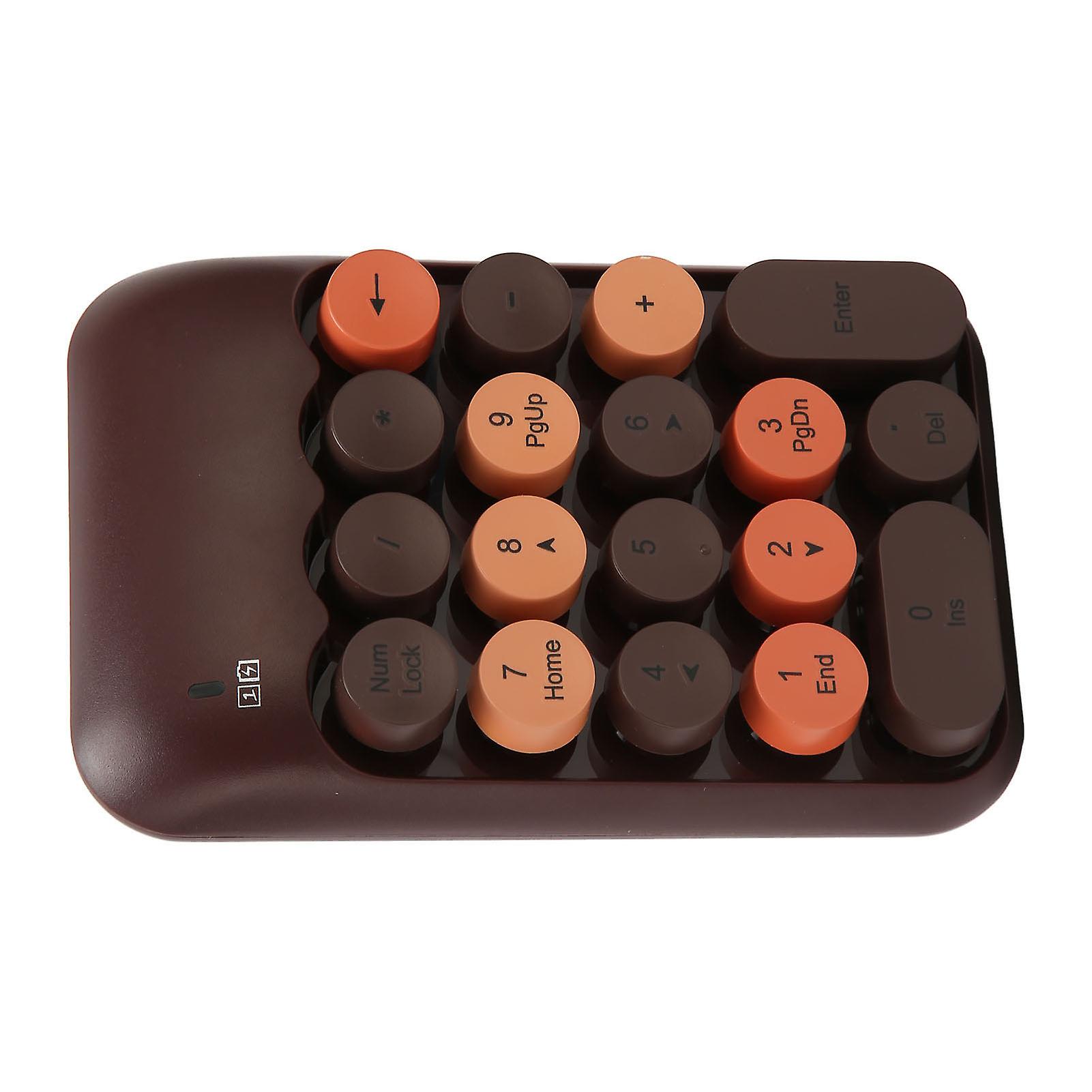 2.4GHz Wireless Numeric Keypad 18 Keys Retro Color Round Keycaps Mini ...