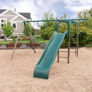 Lifetime Kid's Monkey Bar Adventure Metal Swing Set with Slide, Belt Swings and Trapeze Bar (91028)