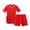 Red, variant on 2 PC Kids Unisex Soccer Uniform Set for 5-15 Years V-Neck Quick Dry Short Sleeve T-Shirt and Elastic Waist Shorts Youth Training Outfit