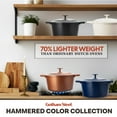 thumbnail image 5 of Gotham Steel Ceramic Hammered 5 Qt Lightweight Dutch Oven Pot with Lid & Holders, Oven Safe & Even Heat Retaining Dutch Oven for Bread Baking Sourdough, Soup, 70% Lighter than Cast Iron, Dark Roast, 5 of 8