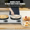 thumbnail image 5 of 16" Commercial Electric Crepe Maker, 1500W+1500W Double Plate Pancake Maker Griddle, Adjustable Temp Control 110V Electric Crepe Machine for Blintzes, Eggs, Bacon, 5 of 6