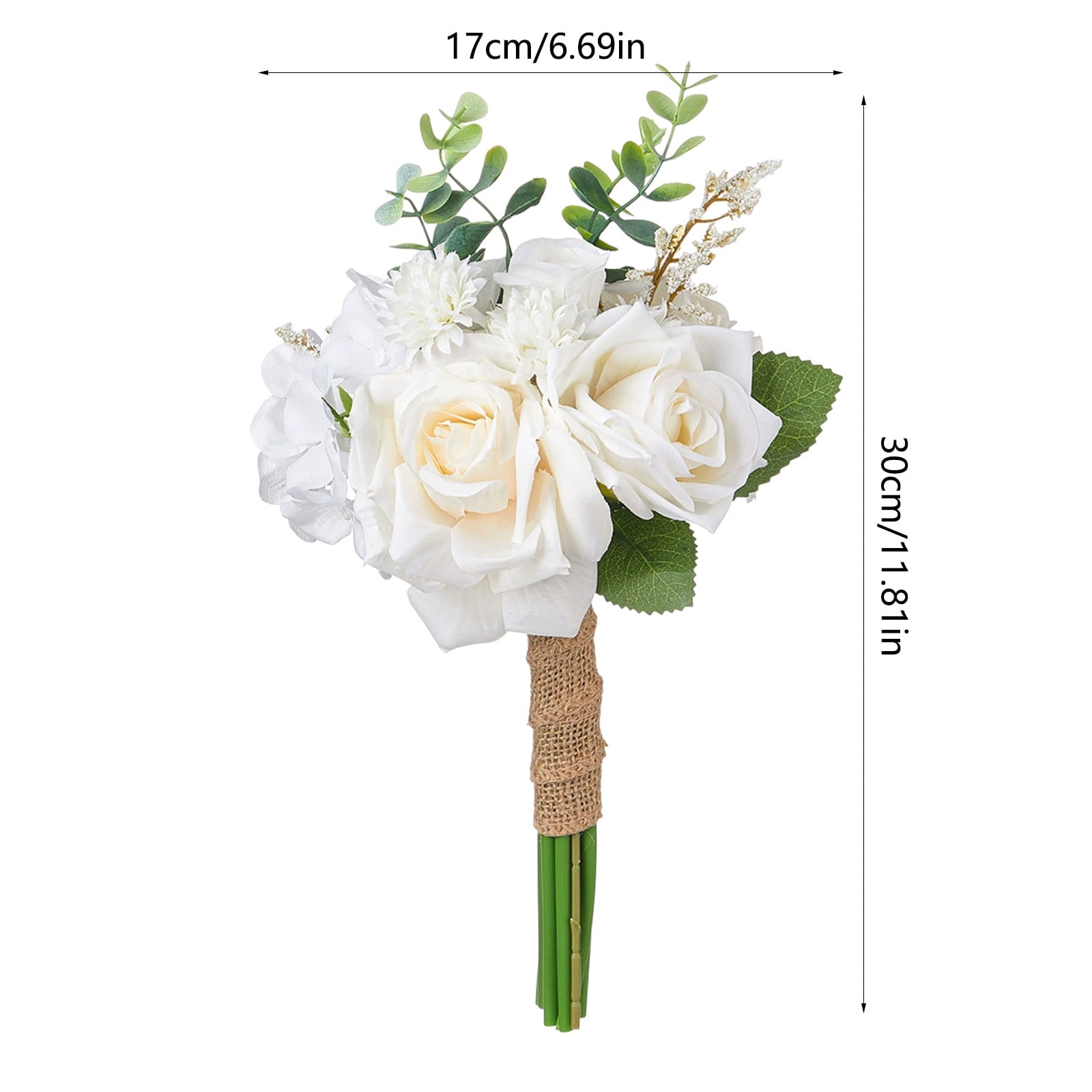 4 Packs Bride Bouquet Artificial Flowers for Wedding Bridesmaid Handheld Floral Arrangement Champagne Rose Fake Flowers for Bride Sister Group Matching Suit