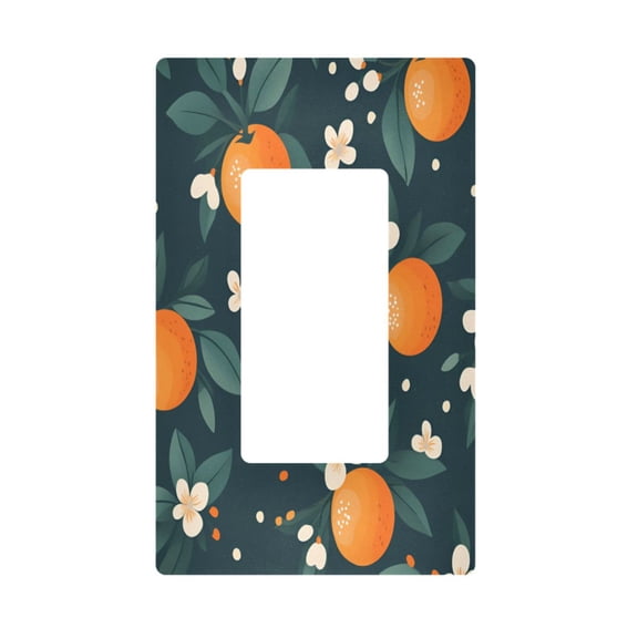 Yayeee Rocker Switch Wall Plate 1-Gang 4.6"x2.9" Home Decorative Outlet Cover, Green Floral Oranges