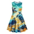 thumbnail image 5 of SGFCWSX Girls Sleeveless Dress Print A-Line Crew Neck Summer Party Dresses for Teens Multicolor Size 13-14 Years, 5 of 6