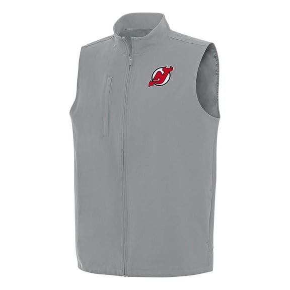 Men's Antigua Gray New Jersey Devils Regard Full-Zip Vest