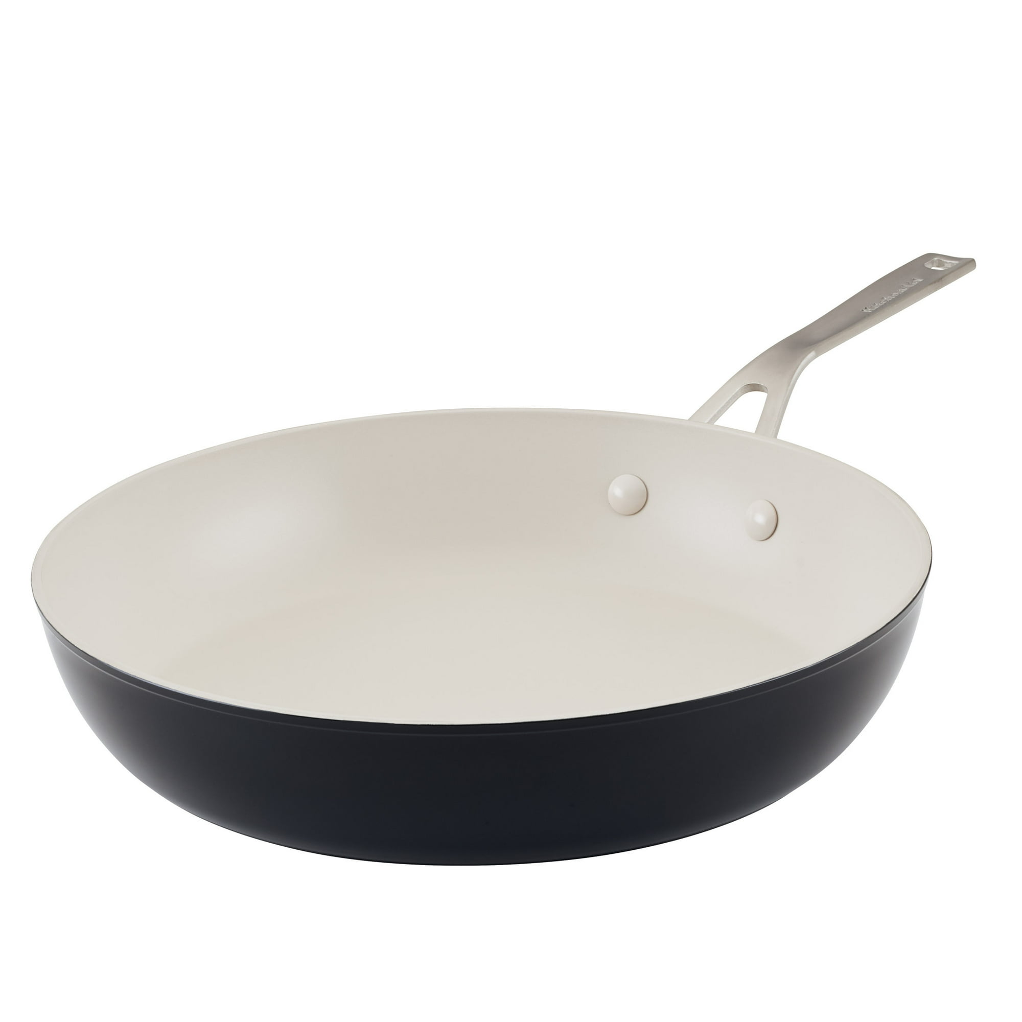 KitchenAid Ceramic Forged 12 Inch Nonstick Frying Pan, Dishwasher Safe and Oven Safe to 500°F, Onyx Black