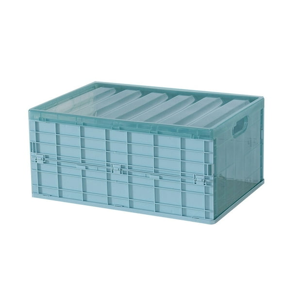 ColoMX Caja de almacenamiento de plástico Caja de almacenamiento de coche plegable portátil multifuncional Organizador de almacenamiento de guardarropa para el hogar - Tamaño S (Azul)