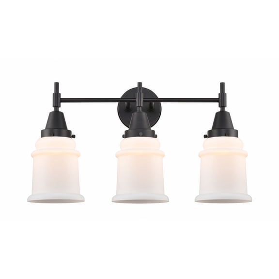 447-3W-BK-G181 Innovations Lighting Canton - 3 Light Bath Vanity-12.5 Inches Tall and 24 Inches Wide-Matte Black Finish-Matte White Glass Color