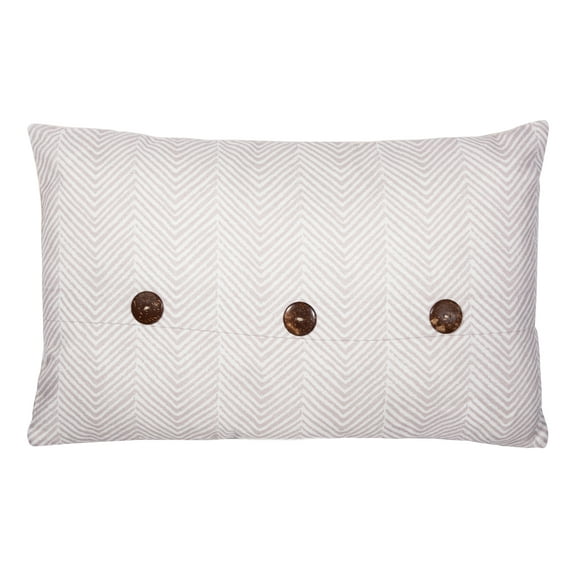 SAFAVIEH Dermi Chevron Lumbar Pillow, 12" x 20", Grey/White