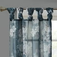thumbnail image 4 of Madison Park Simone Printed Floral Twist Tab Top Voile Sheer Curtain in Navy, 50"x84", 4 of 8