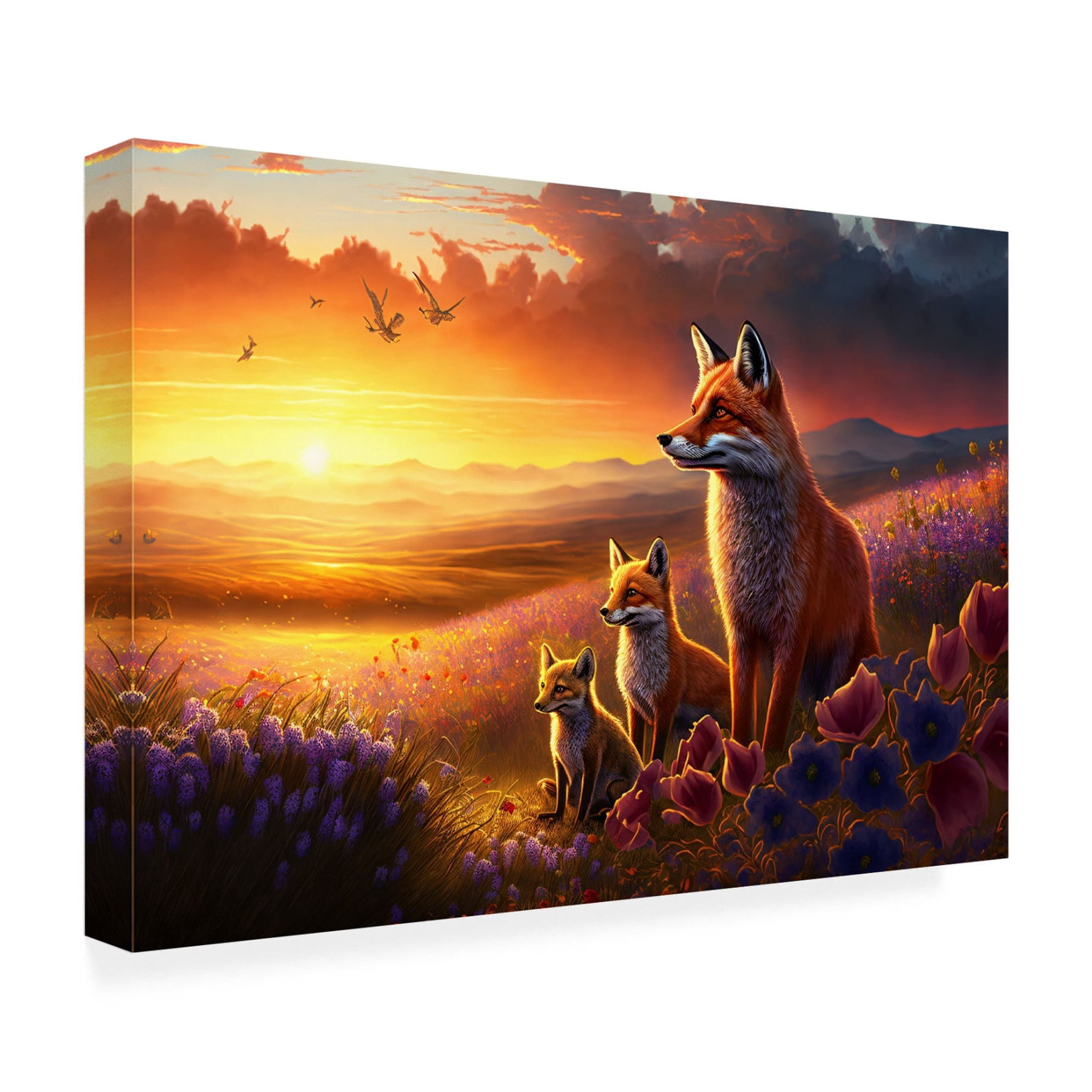 Canvas Wall Art - Ray Heere 'Woodland Animals 5' Wall Art for Living Room, Bedroom, or Office Décor by Trademark Fine Art - 19 x 12 Inches