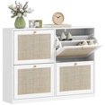 thumbnail image 1 of HOMCOM Armoire à Chaussures Étroite avec 4 Tiroirs Basculants pour Entrée Couloir Blanc, 1 of 10