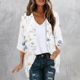 thumbnail image 2 of Edvintorg Womens Cardigans Lightweight Plus Size Floral Printed 3/4 Sleeve Open Front Cardigan Flowy Chiffon Cardigans Clothes Women S-3XL Multicolor, 2 of 5