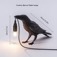thumbnail image 4 of Raven Table Lamp, Halloween Gift Table Lamp, Gothic Raven Lamp, Cute Black Raven Wall Lamp With Wall Plug, Bird Table Lamp For Bedside Bedroom Living Room Decor (Bulb Included), 4 of 13