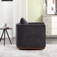 thumbnail image 6 of Dinosisco Swivel Barrel Chair, Leisure Accent Armchair for Living Room Bedroom, Carbon Black Chenille, 6 of 7