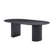 Kevinplus 86.61” Expandable Dining Table, Modern Kitchen Desk for Dining Room, Partment, Black