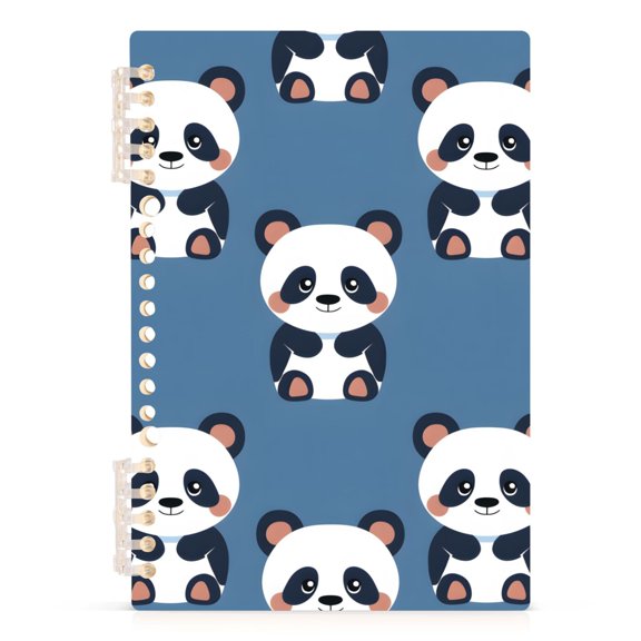 Cute Panda Spiral Journal Notebook College Ruled Notebook 8.3" x 5.7" A5 Lined Thick Paper Page