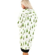 LazyOne Oversized Hoodie Sweatshirt, Comfortable Loungewear, Forest (Evergreen Plaid, L/XL)