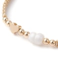 thumbnail image 3 of Brass Natural Pearl Bead Bracelets Adjustable Bracelet Heart Inner Diameter: 1-3/4~3-1/2 inch(4.6~8.8cm), 3 of 4