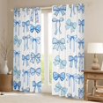 thumbnail image 2 of jejeloiu Kawaii Bowtie Cartoon Bow Curtains Pack of 2 (42x84 Each),Blue White Curtains Blackout For Girl Kids, 2 of 6