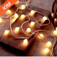 thumbnail image 2 of Guirnalda de luces LED con forma de bola alimentada por batería y USB de 10 m, para exteriores, bodas, jardín, decoración navideña, 2 of 5