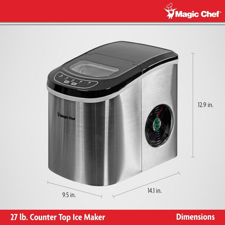 Magic Chef Brand - New Model MCIM22SV 27 lb. Capacity Portable Ice Maker  (Silver) Bullet Ice Cubes - Yahoo Shopping
