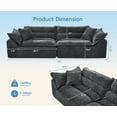 thumbnail image 4 of Hobestluk 104" Sectional Sofa Couches 3 Seater Modular Sofa, Cloud Couch with Removable Cushion, Boneless Couch, Modular Sectional Couches for Living Room (Dark Grey), 4 of 9
